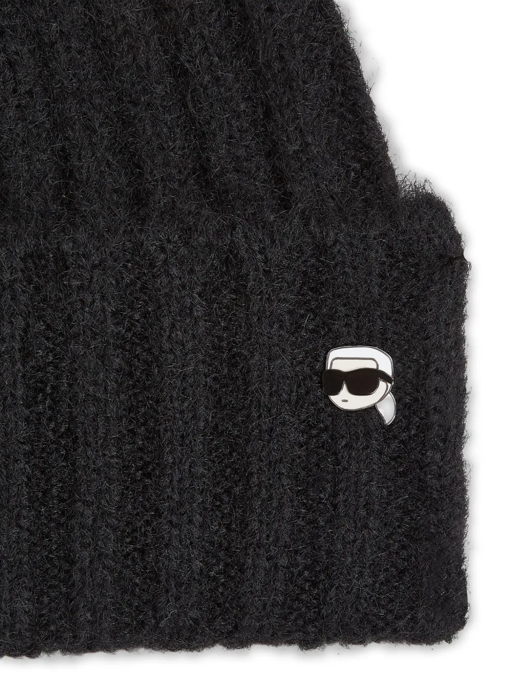 Karl Lagerfeld Ribgebreide muts Zwart