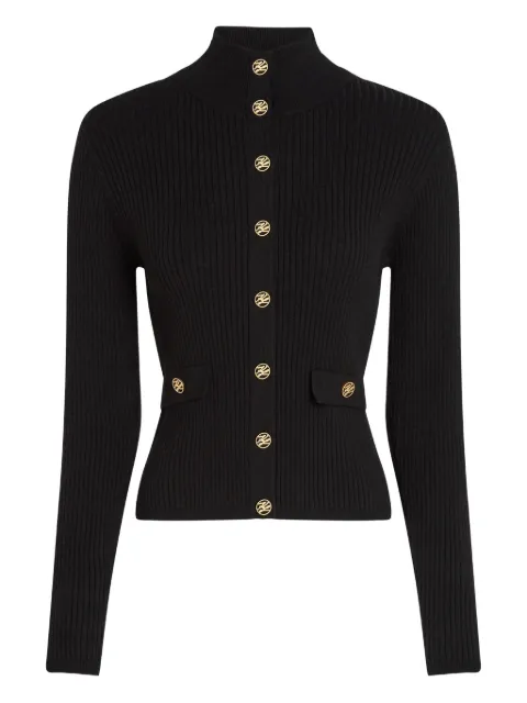 Karl Lagerfeld ribbed high-neck button cardigan