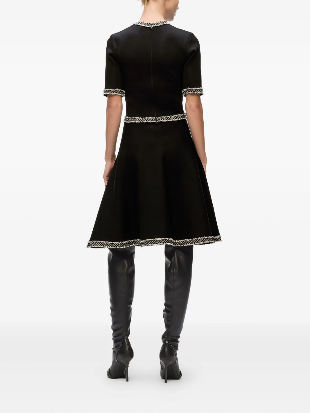 Karl Lagerfeld Gebreide jurk met bouclé afwerking Zwart