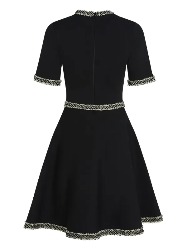 karl lagerfeld knit dress boucle-trim | Black eoy2024