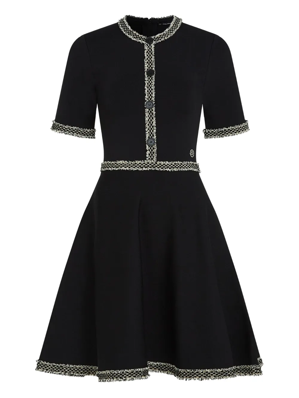 Karl Lagerfeld boucle-trim knit dress | Black | Image 1