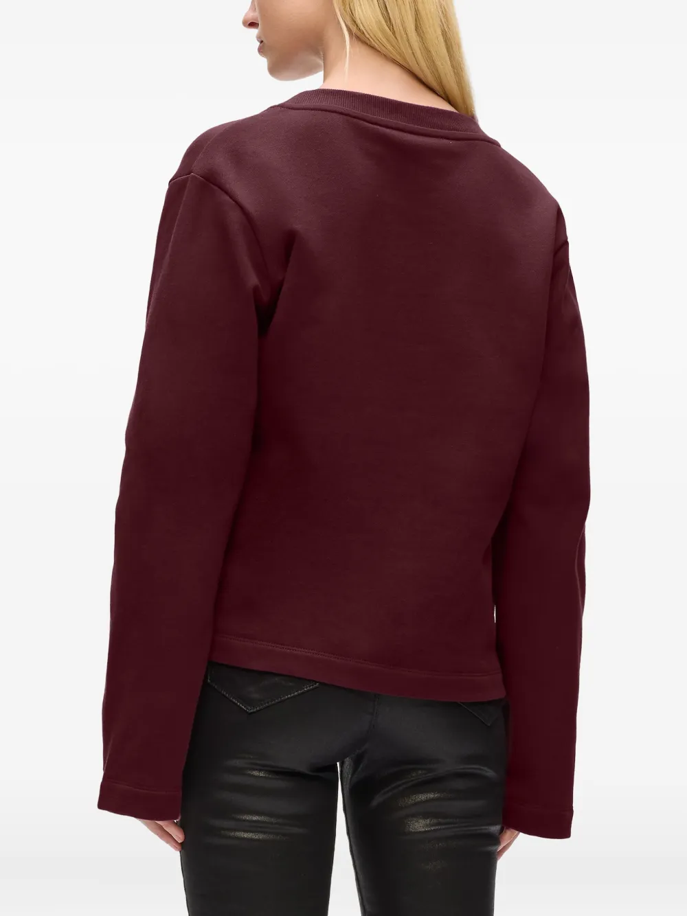 Karl Lagerfeld Signature-hem V-neck Sweater In Blue