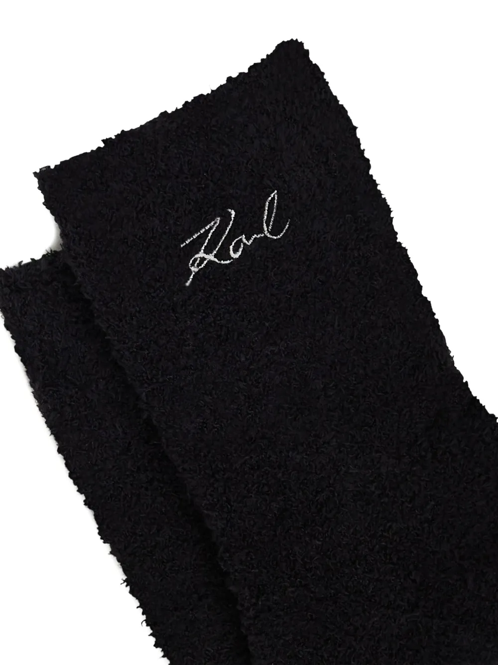 Karl Lagerfeld Twee paar Cozy sokken met Signature-borduurwerk Wit