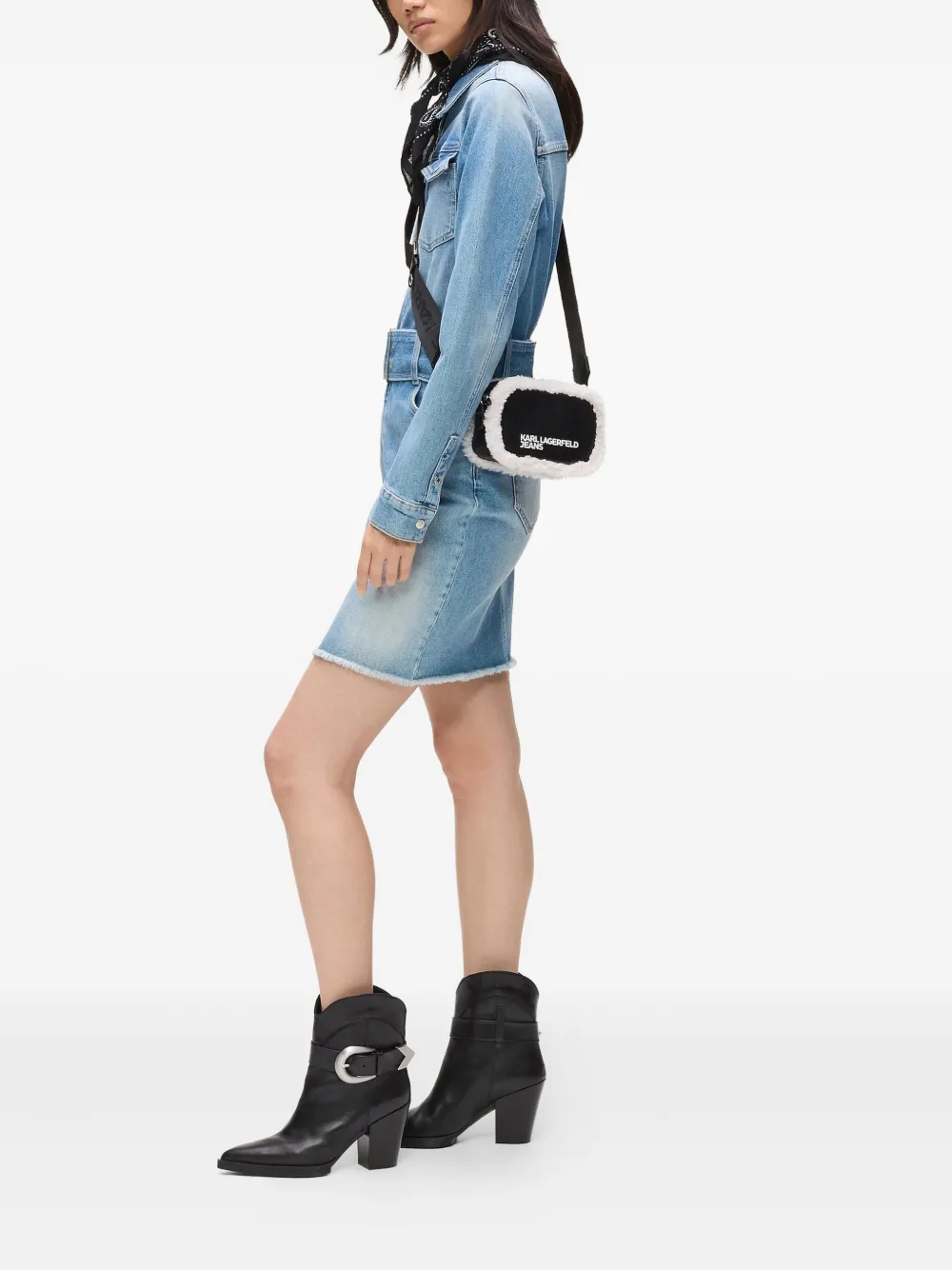 Karl Lagerfeld Jeans Camera lammy crossbodytas Blauw