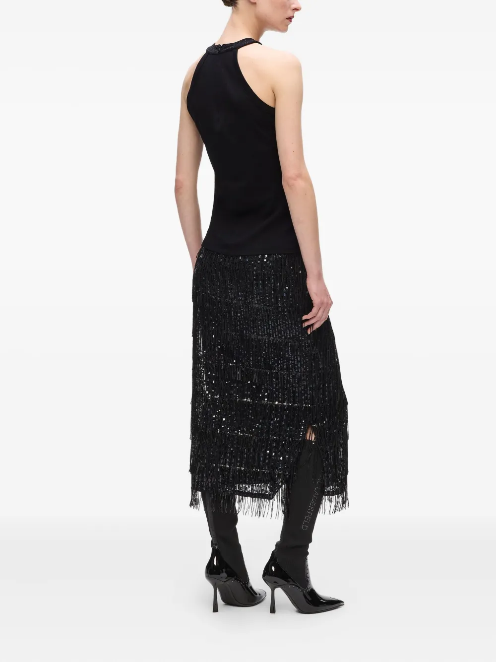 Karl Lagerfeld Haltertop met stras Zwart