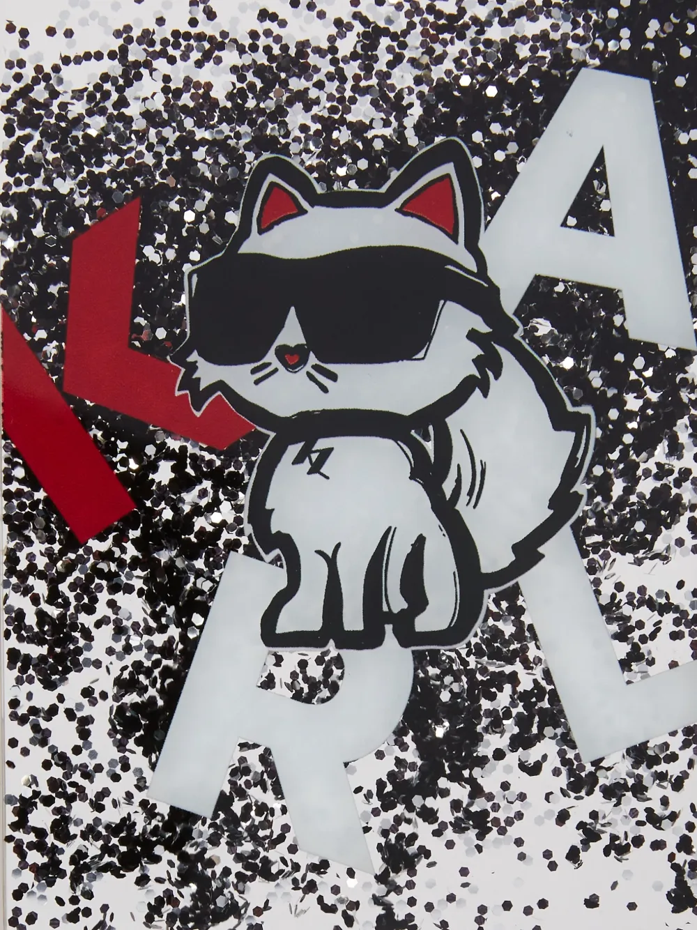 Karl Lagerfeld Choupette iPhone 16 Pro Max hoesje met glitters Zwart