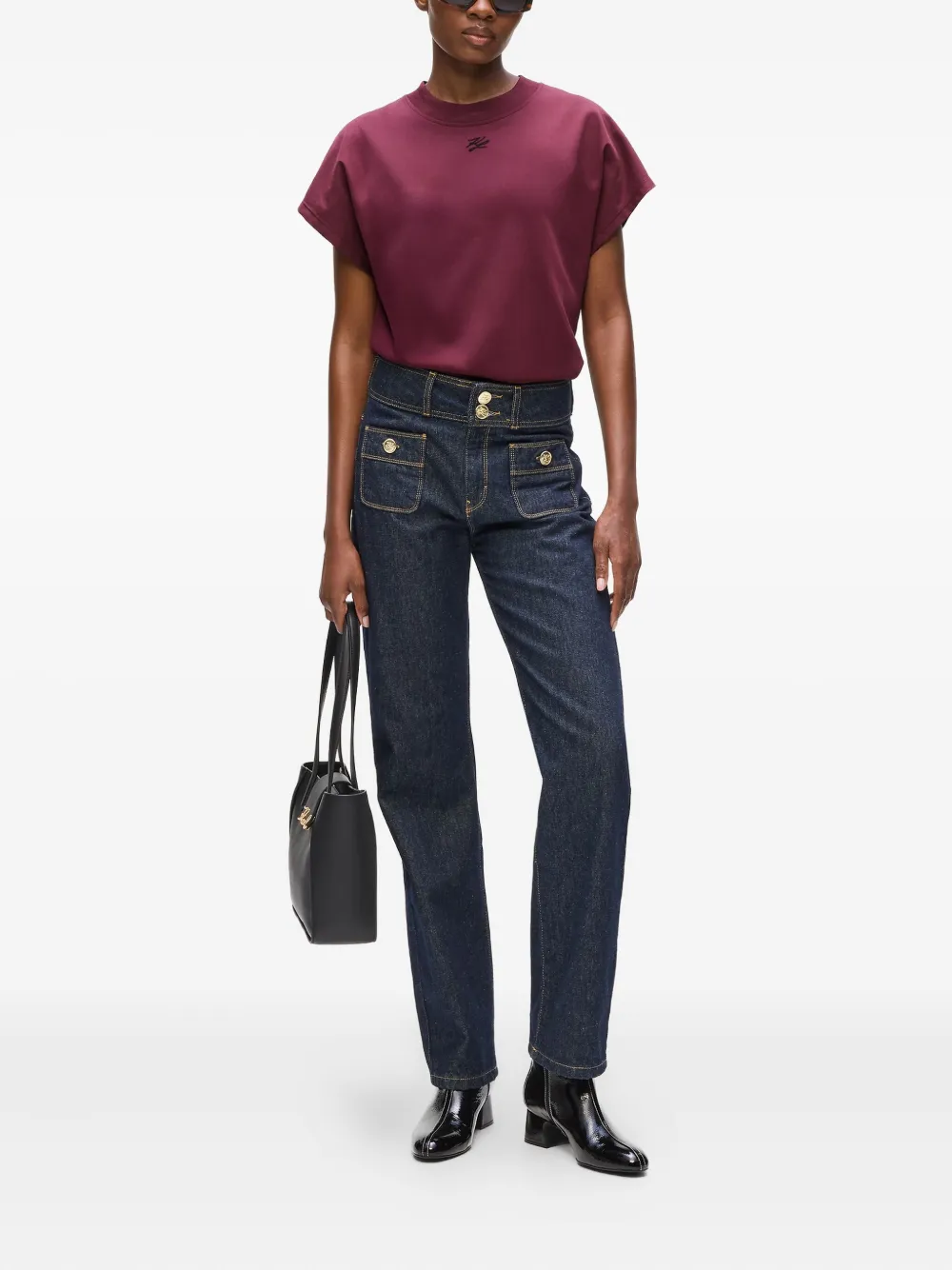 Karl Lagerfeld Autograph embroidered crew-neck T-shirt | T-Shirts & Jersey Shirts | Image 2