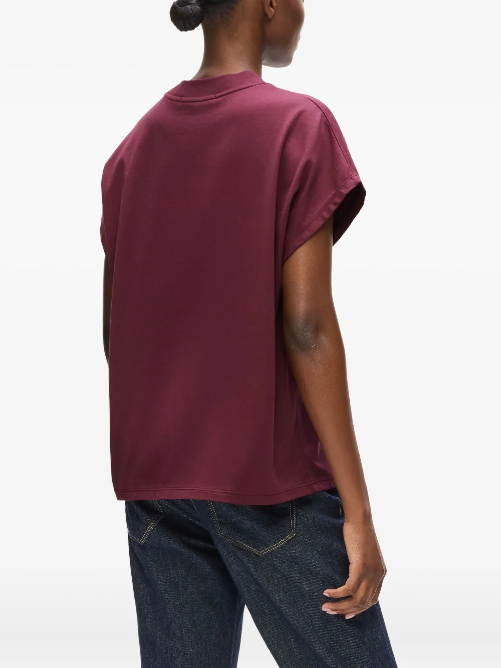 Karl Lagerfeld Autograph T-shirt met borduurwerk en ronde hals Rood