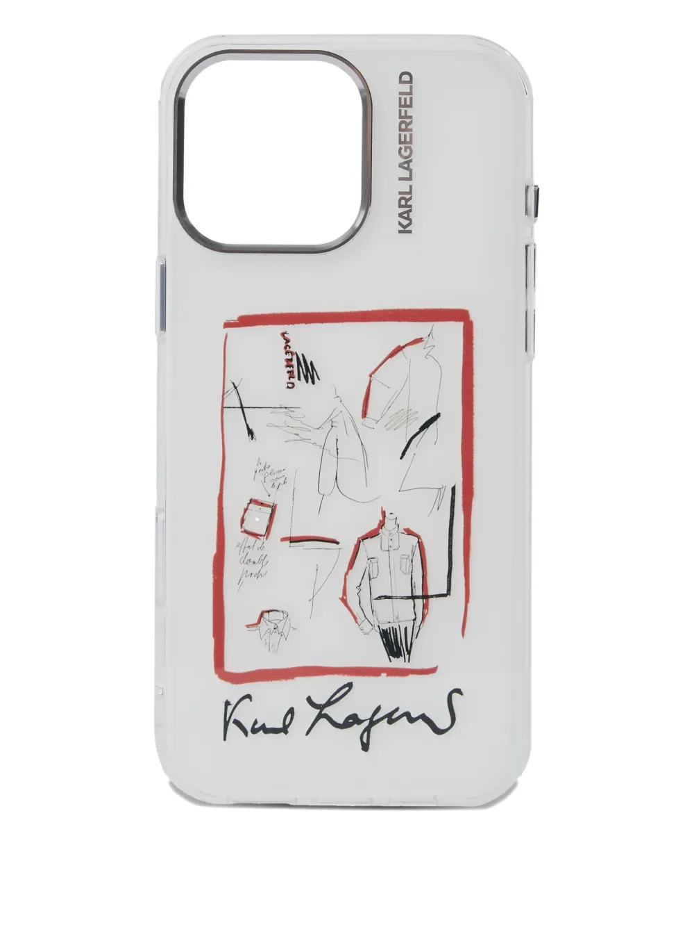 Karl Lagerfeld Sketch iPhone 16 pro max case | White | Image 1