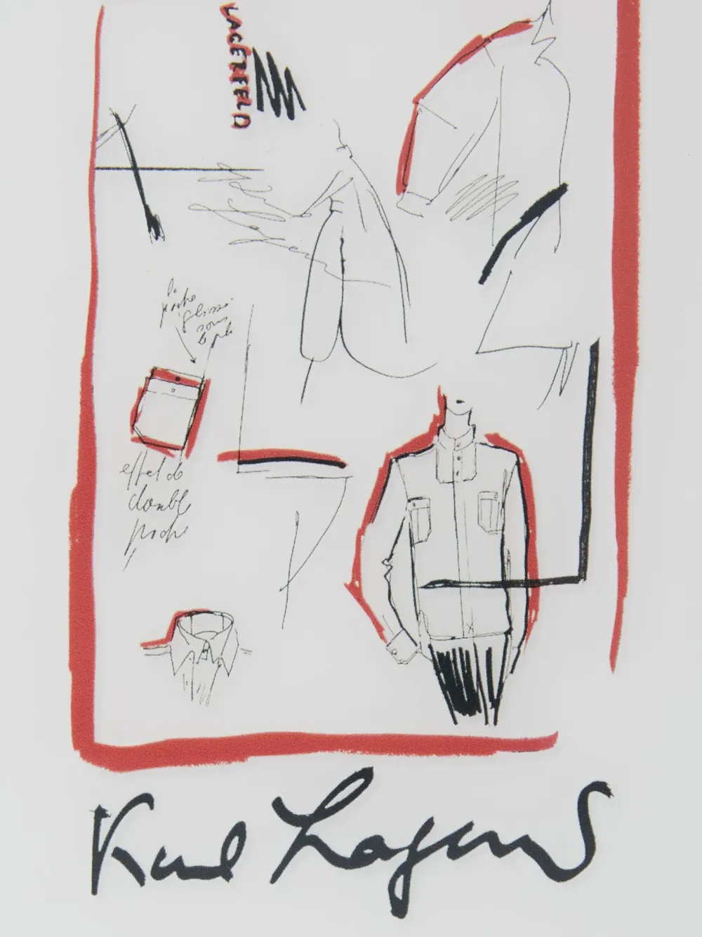 Karl Lagerfeld Sketch iPhone 16 Pro Max hoesje Wit