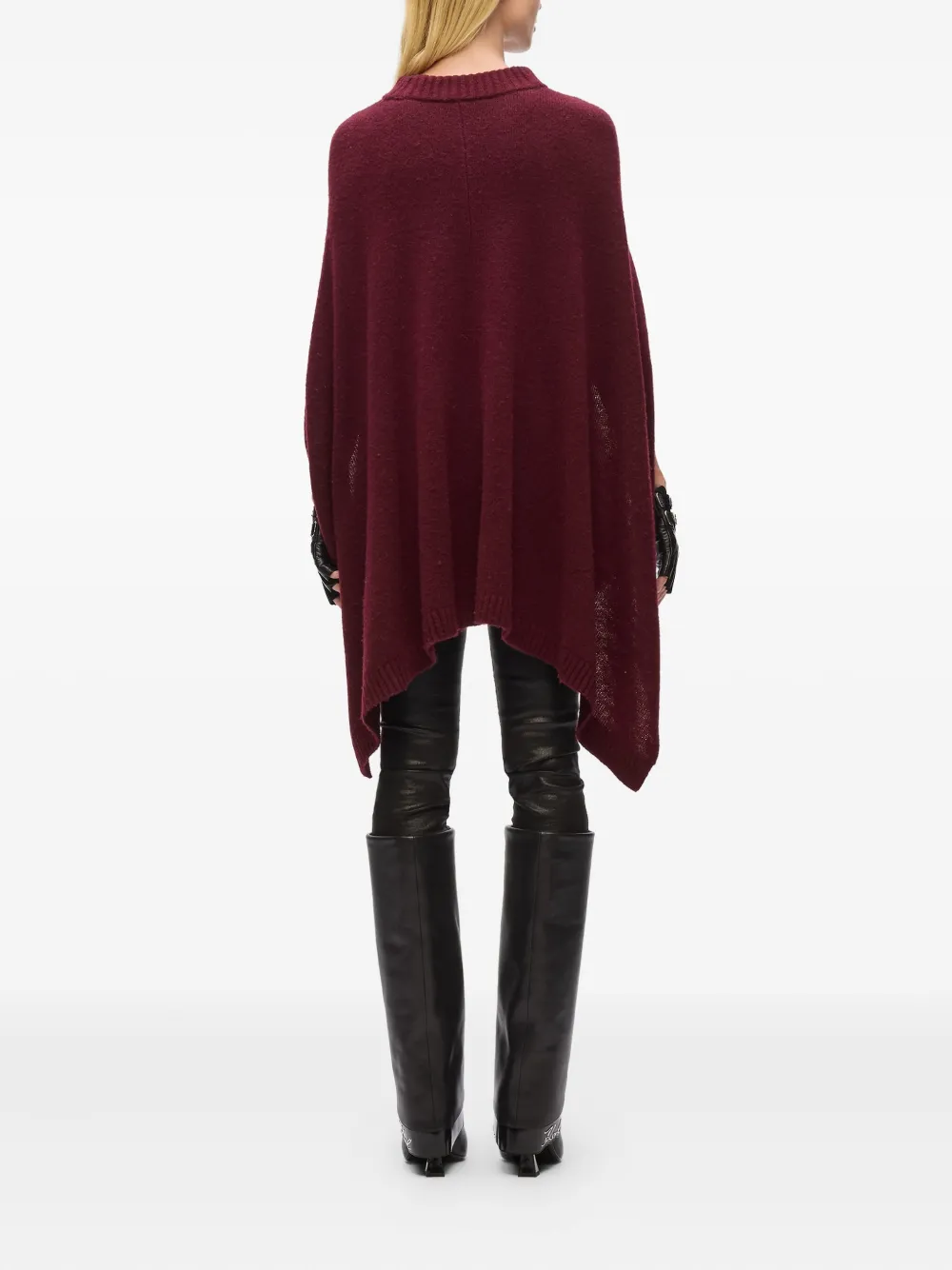Karl Lagerfeld Split-hem Wool Cape In Red
