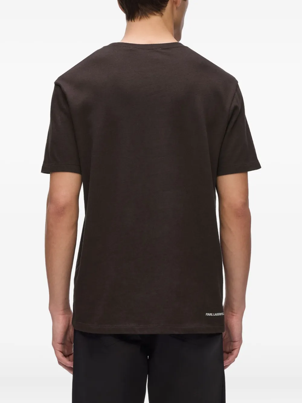 Karl Lagerfeld T-shirt met geborduurd logo Bruin