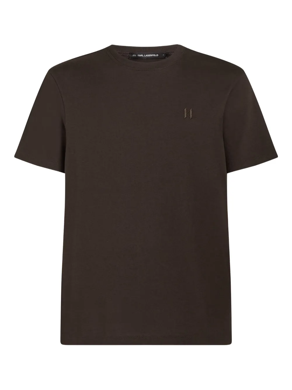 Karl Lagerfeld embroidered logo T-shirt | Brown | Image 1