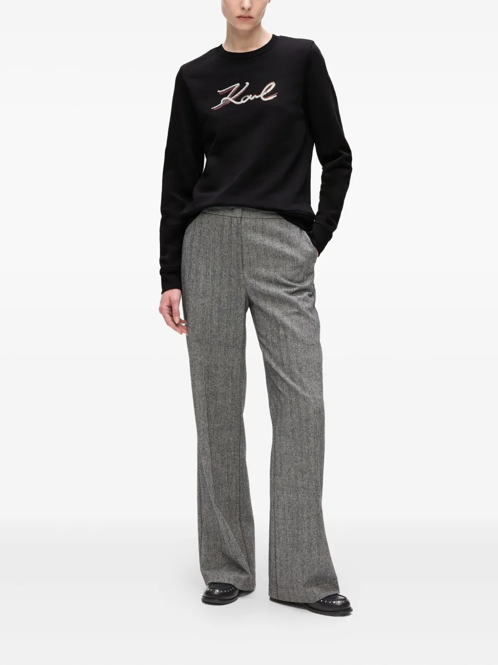 Karl Lagerfeld sequin-embellished logo sweatshirt | Sweaters | Image 2