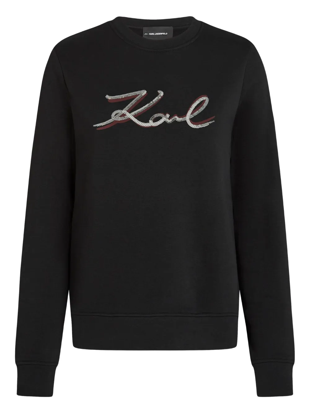Karl Lagerfeld sequin-embellished logo sweatshirt | Black | Image 1
