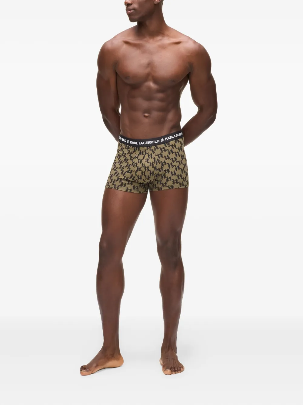 Karl Lagerfeld Drie boxershorts met monogram Beige