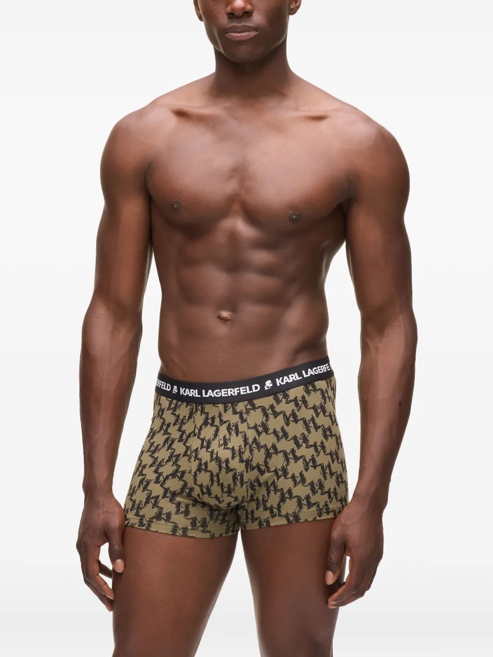 Karl Lagerfeld Drie boxershorts met monogram Beige
