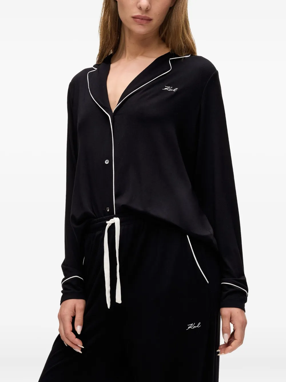 Karl Lagerfeld Signature pyjama Zwart