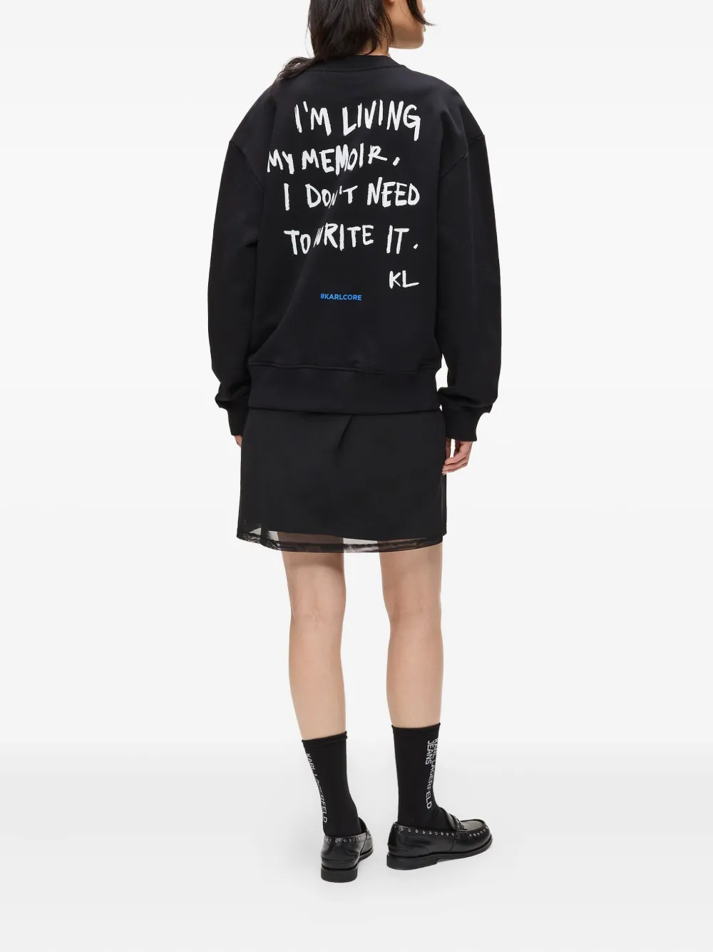 Karl Lagerfeld Jeans Logo-print Sweatshirt In Black