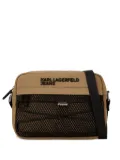 Karl Lagerfeld Jeans Utility mesh-panel messenger bag - Brown