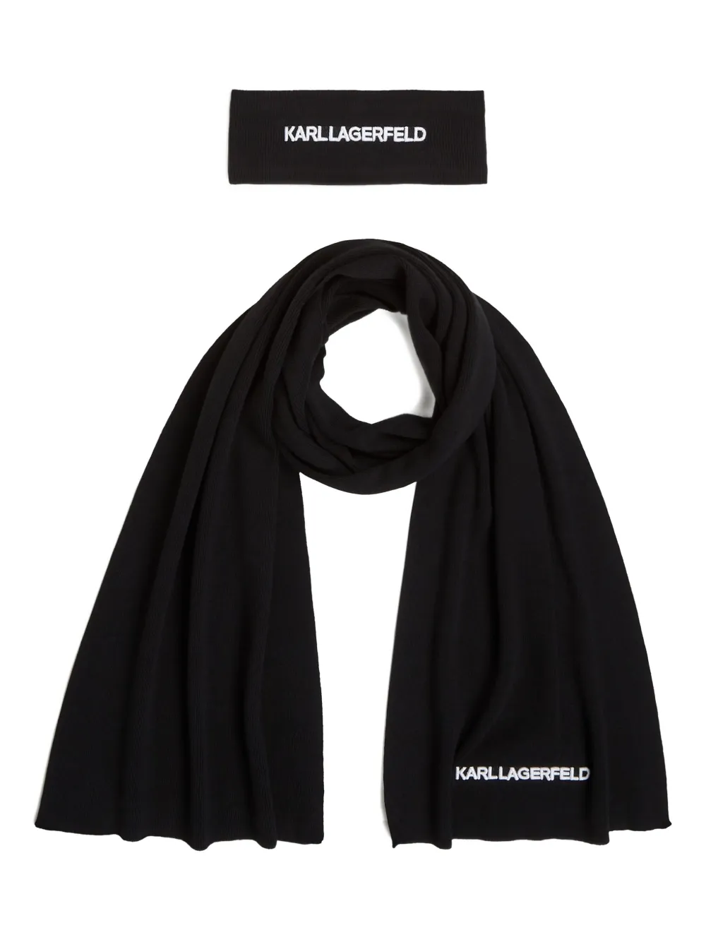 Karl Lagerfeld K Essential haarband en sjaal Zwart