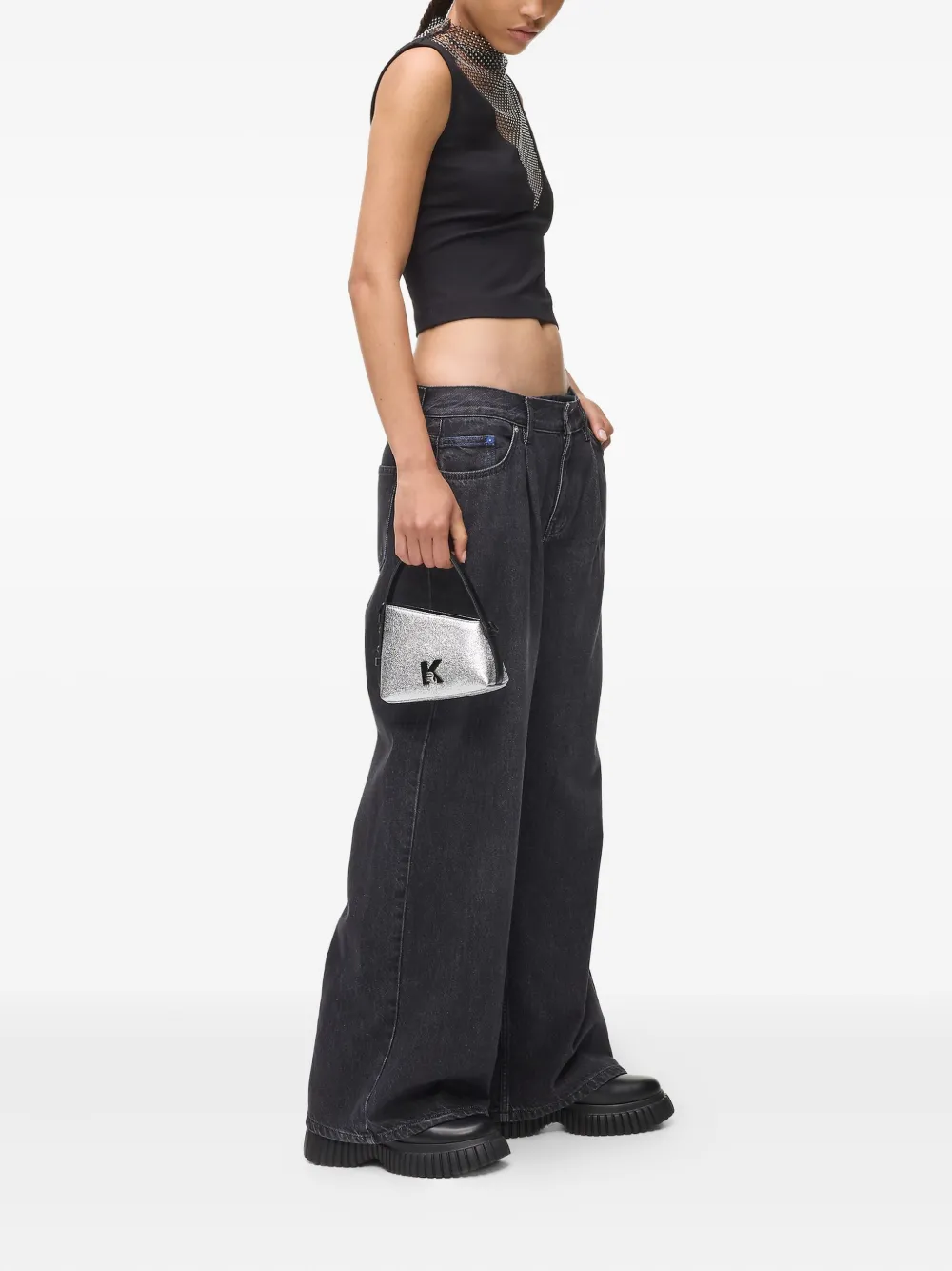 Karl Lagerfeld Jeans Kleine crossbodytas met K-logo Grijs