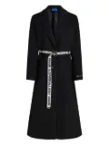 Karl Lagerfeld Jeans belted logo-jacquard coat - Black