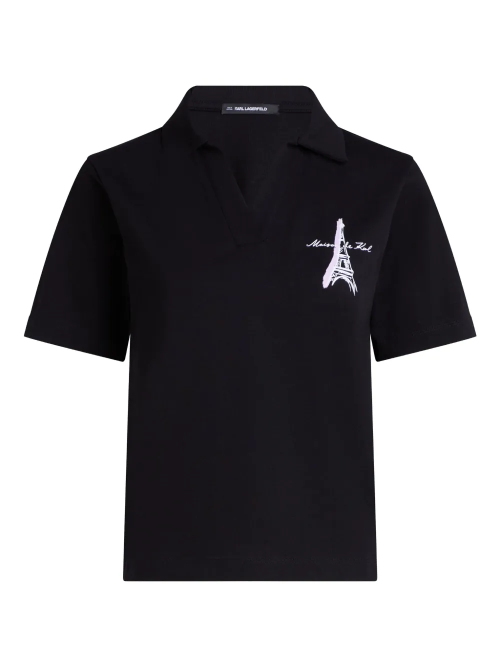 Karl Lagerfeld Eiffeltoren T-shirt met schetsprint Zwart