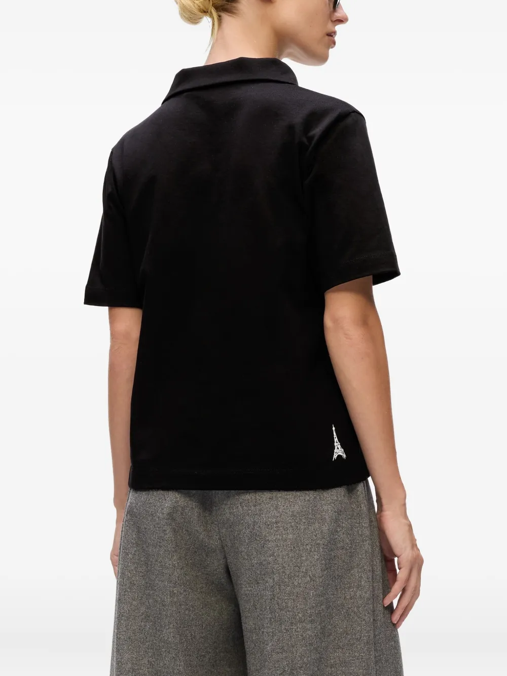 Karl Lagerfeld Eiffeltoren T-shirt met schetsprint Zwart