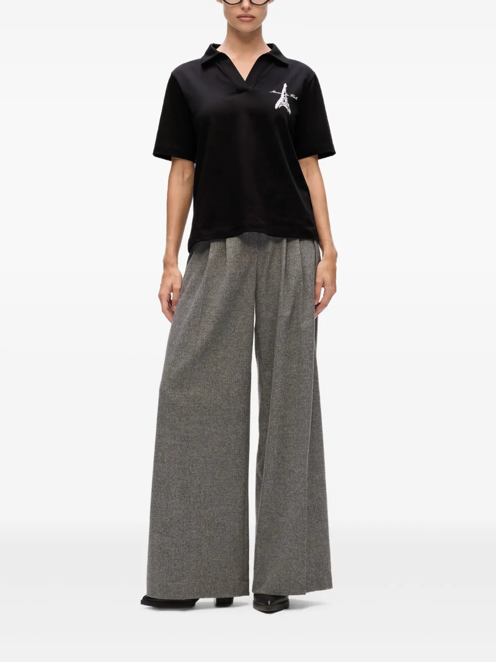 Karl Lagerfeld Eiffeltoren T-shirt met schetsprint Zwart