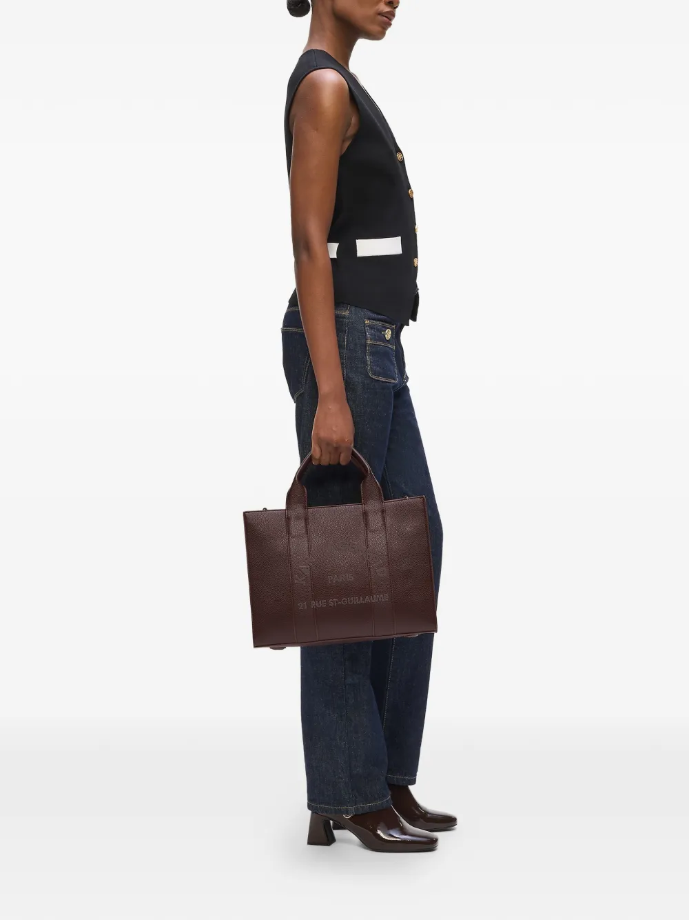  Karl Lagerfeld Medium Rue St-guillaume Tote Bag - Brown 