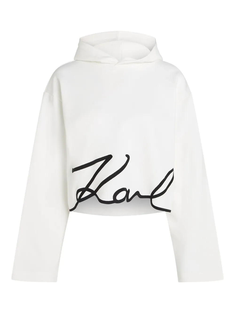 Karl Lagerfeld Hoodie met kenmerkende afwerking Wit