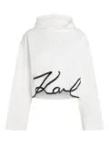 Karl Lagerfeld signature-hem hoodie - White