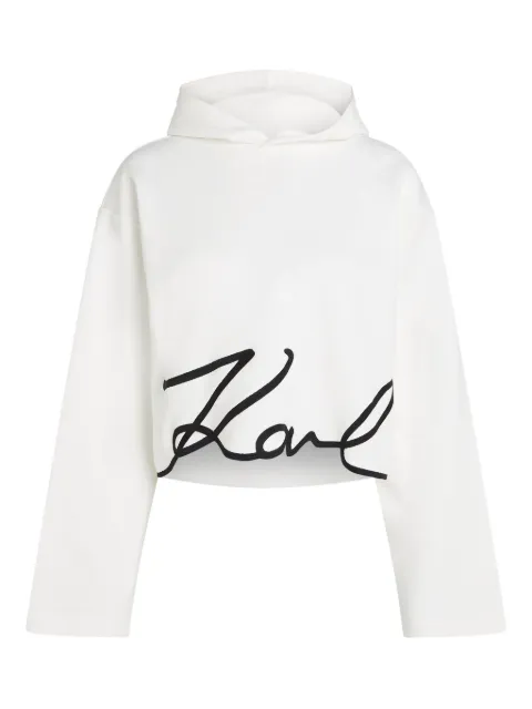Karl Lagerfeld signature-hem hoodie