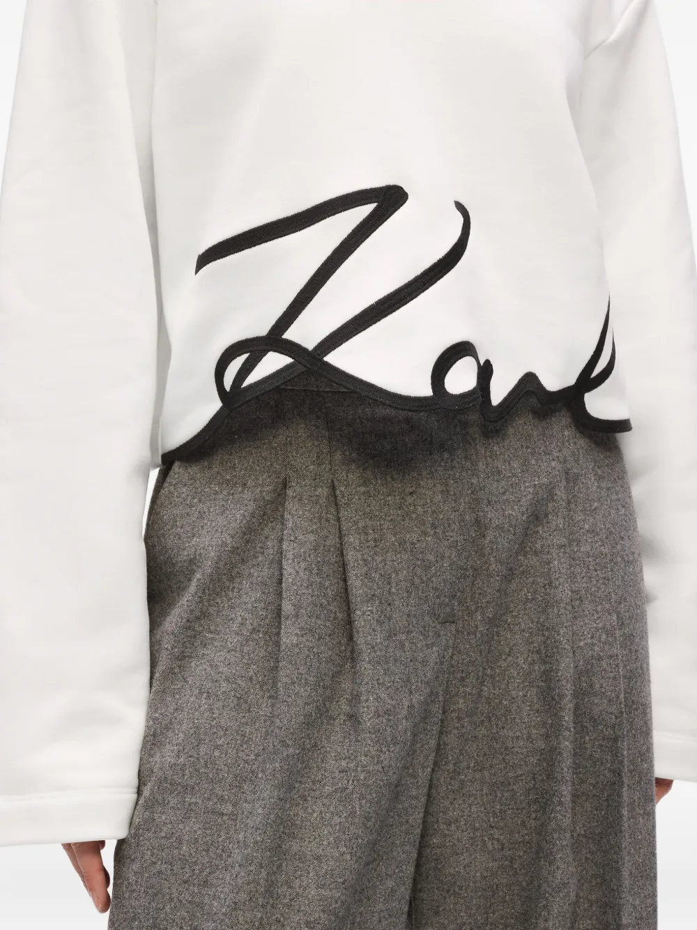 Karl Lagerfeld Hoodie met kenmerkende afwerking Wit