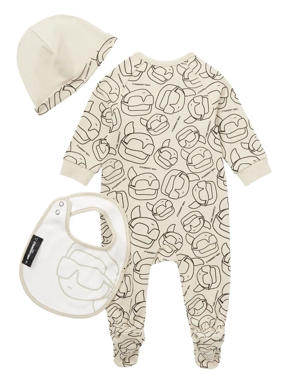 Karl Lagerfeld Kids Tutine con logo (3 pezzi) - Toni neutri