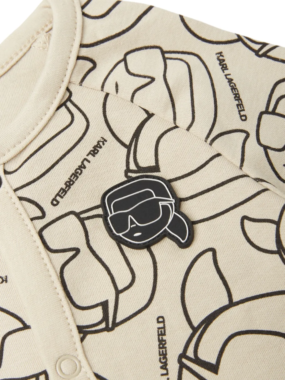 Karl Lagerfeld Kids Drie rompers met logoprint Beige