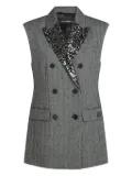 Karl Lagerfeld sequin-embellished double-breasted waistcoat - Grey