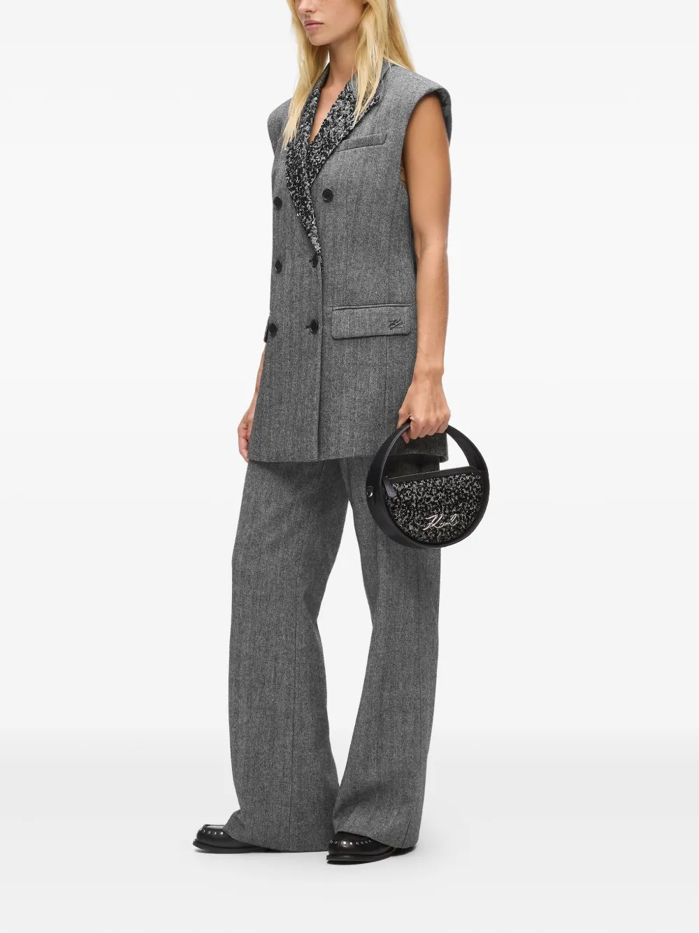 Karl Lagerfeld sequin-embellished double-breasted waistcoat | Waistcoats & Gilets | Image 2