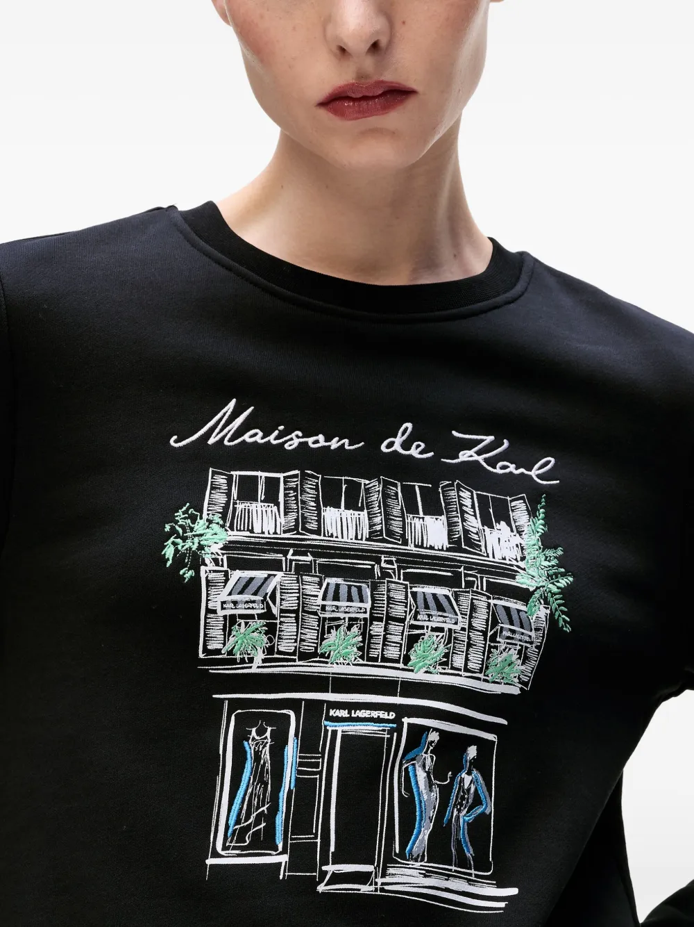 Karl Lagerfeld Paris Store Sketch Sweatshirt In Black
