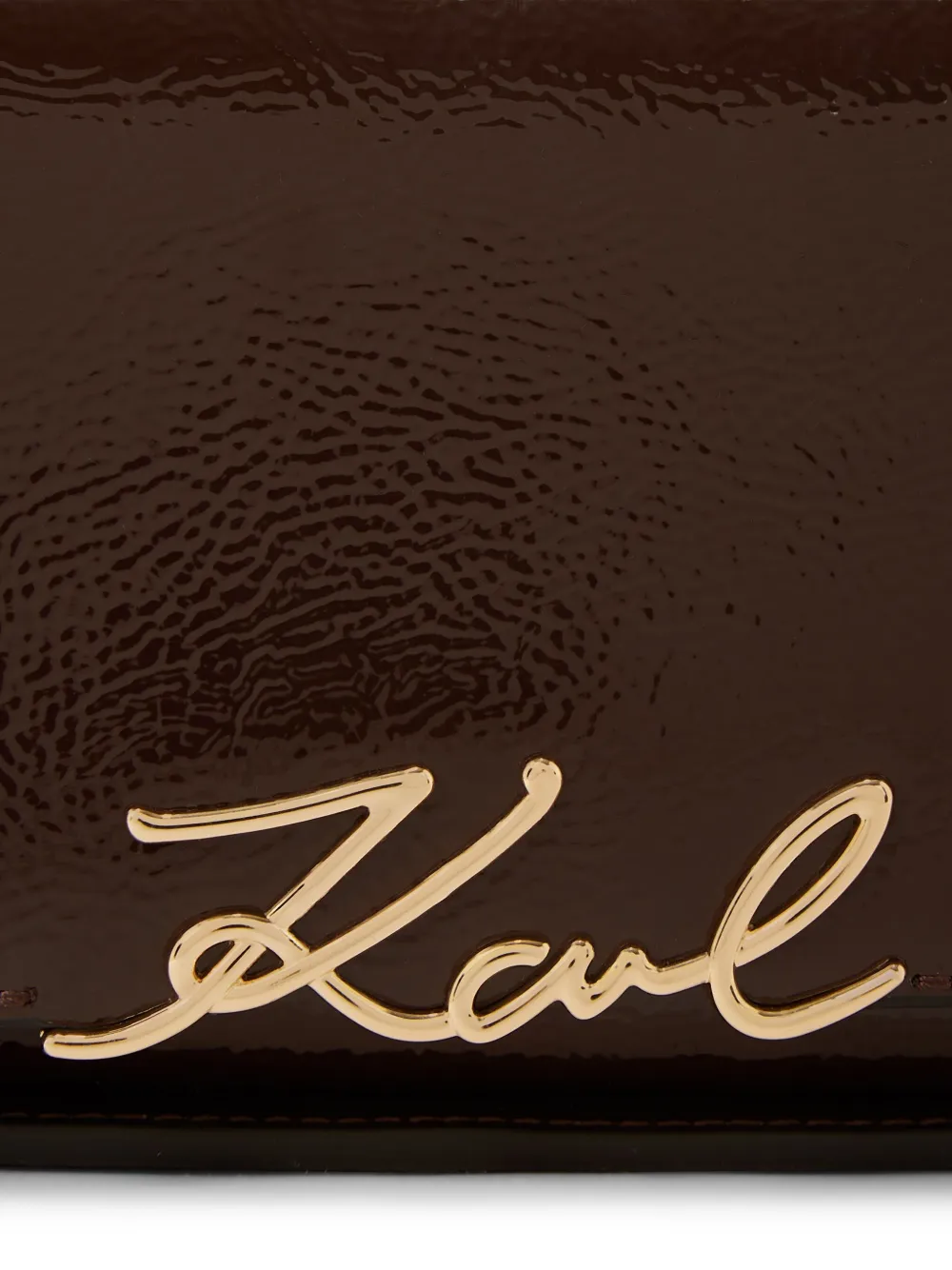 Karl Lagerfeld K Signature Naplak schoudertas Bruin
