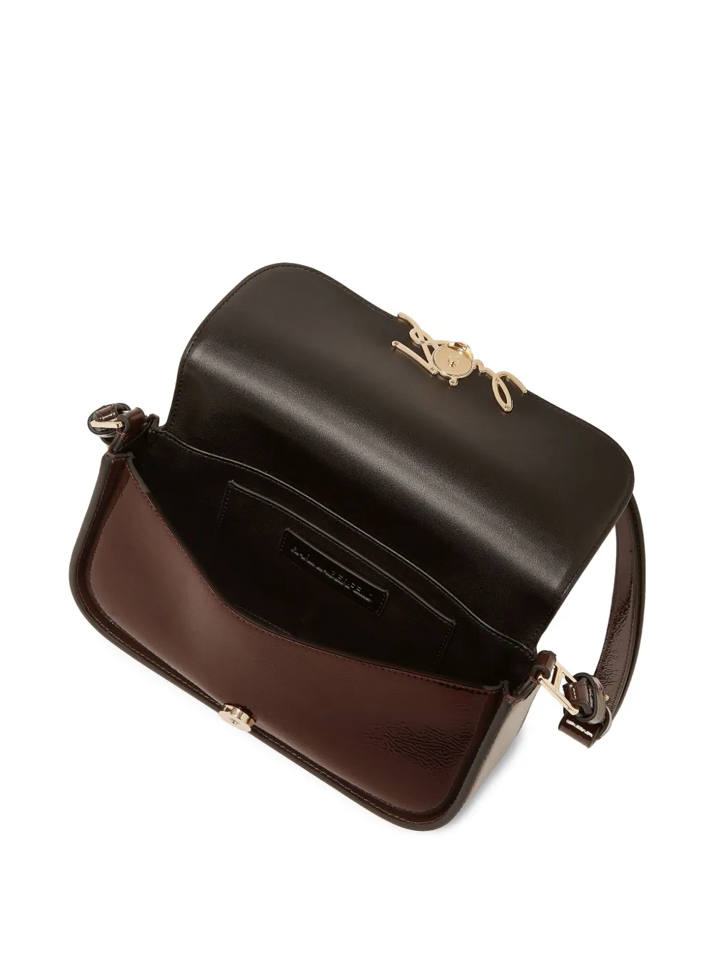 Karl Lagerfeld K Signature Naplak schoudertas Bruin