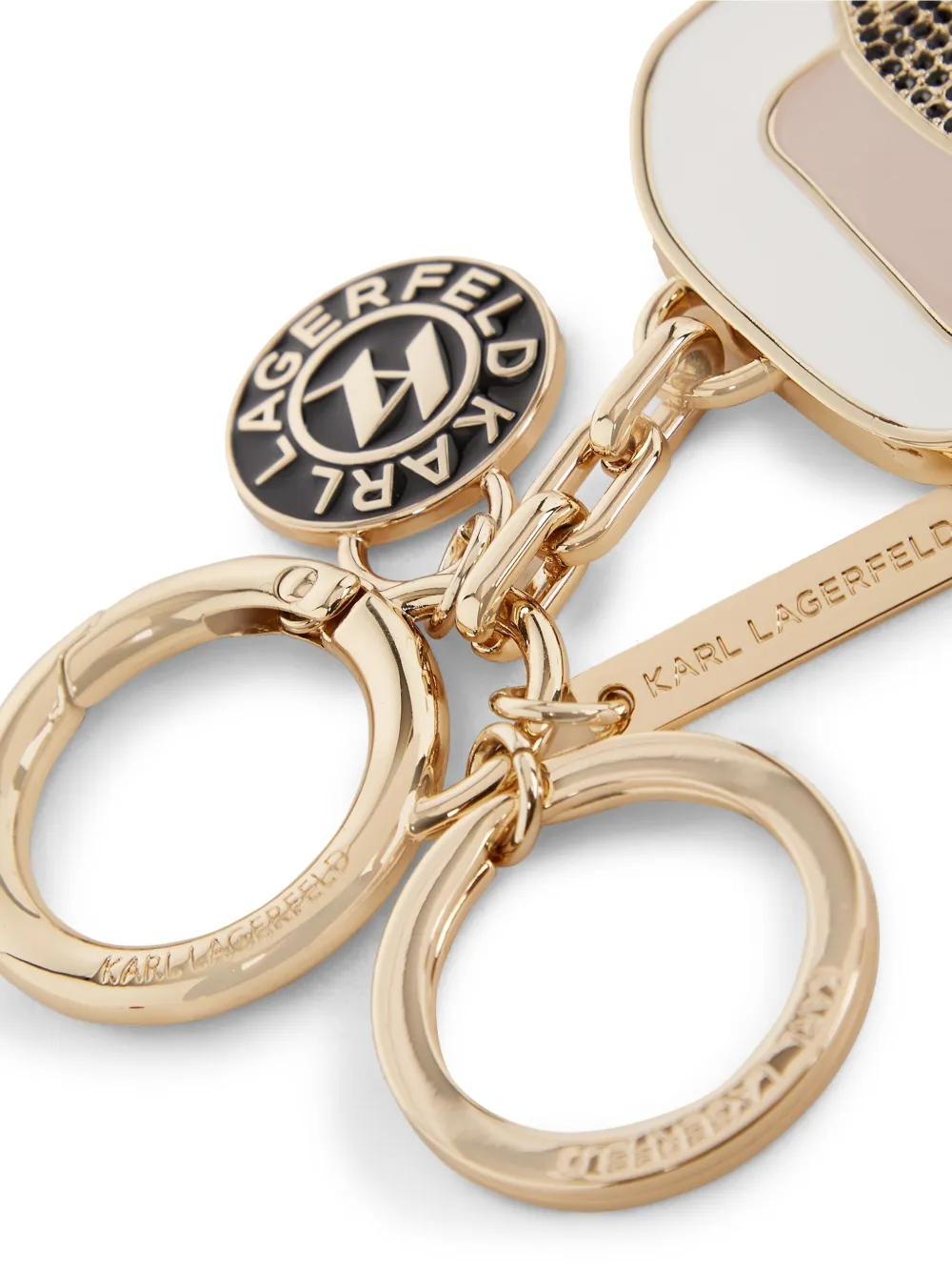 Karl Lagerfeld Ikon sleutelhanger met stras Goud