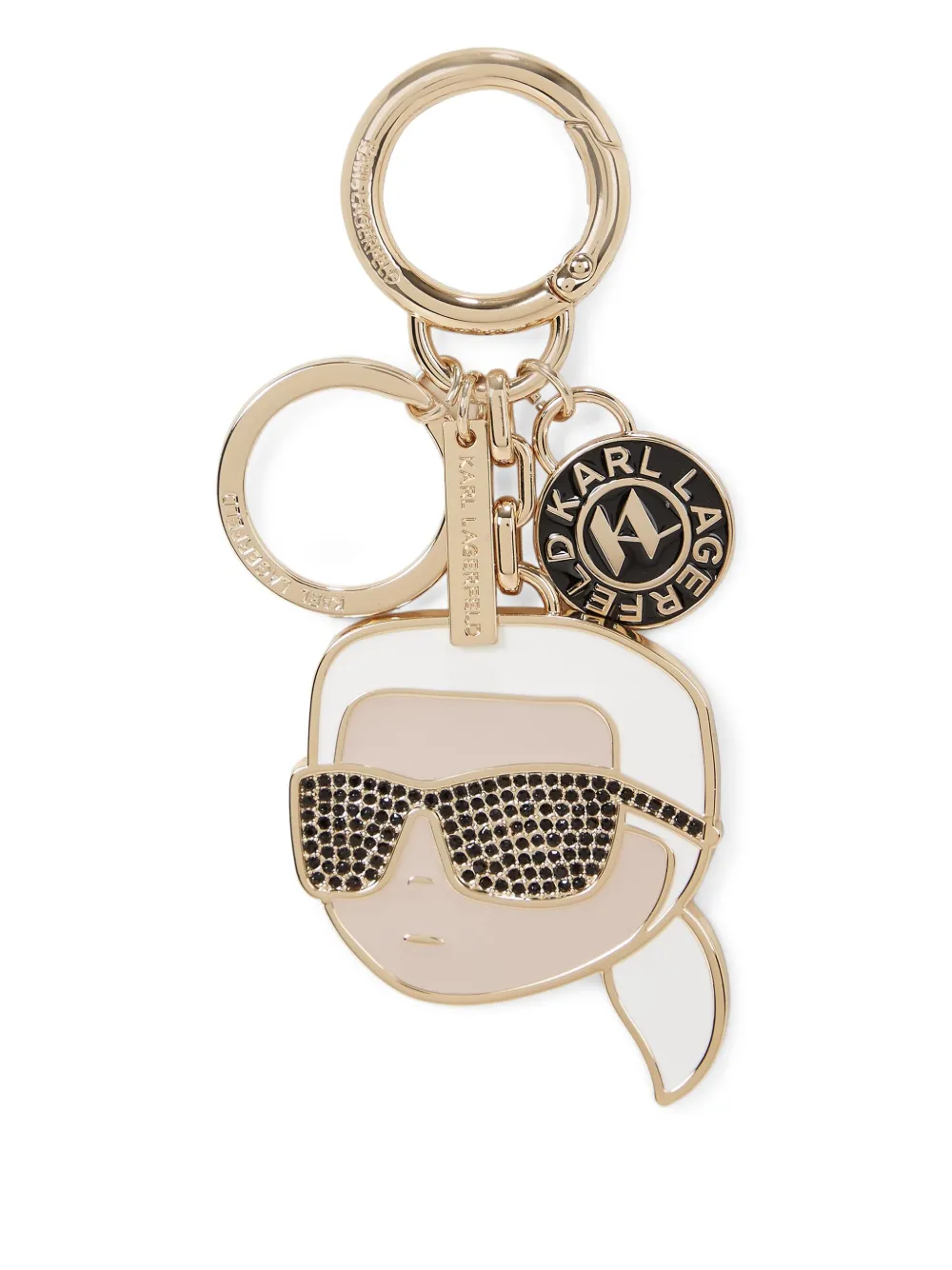Karl Lagerfeld Ikon ラインストーン キーチェーン - ゴールドトーン Karl Lagerfeld Ikon ラインストーン キーチェーン - ゴールドトーン