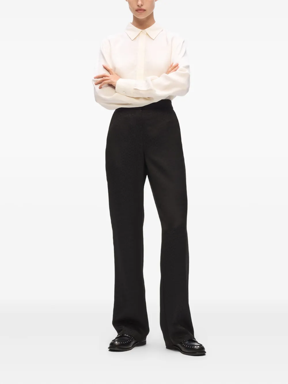 Karl Lagerfeld Sigarettenbroek met logo jacquard - Zwart