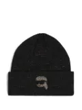 Karl Lagerfeld rhinestone-embellished lurex beanie - Black