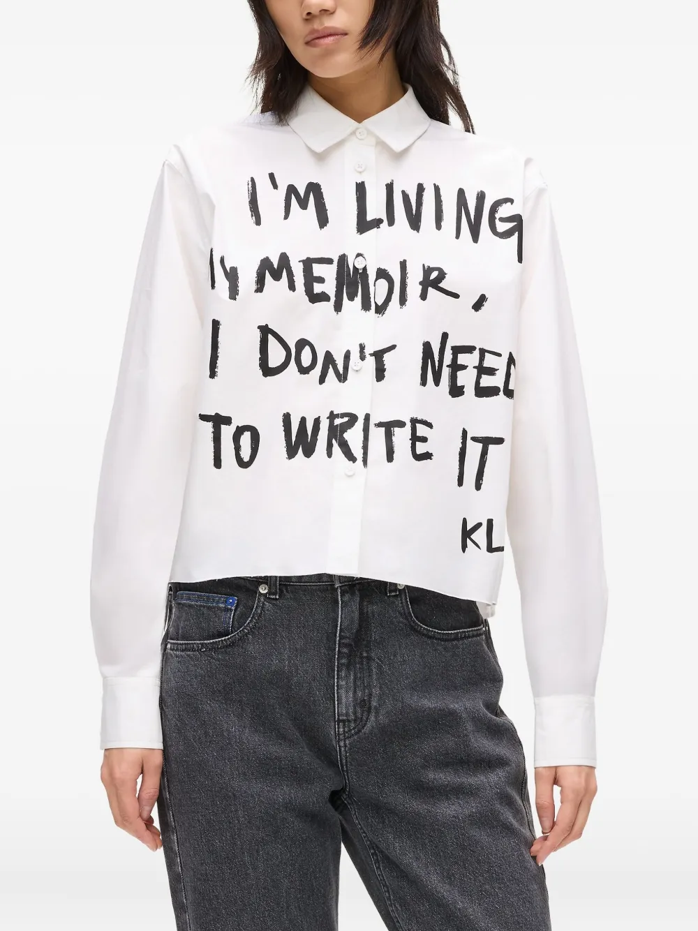 Karl Lagerfeld Jeans Karl blouse met tekst Wit