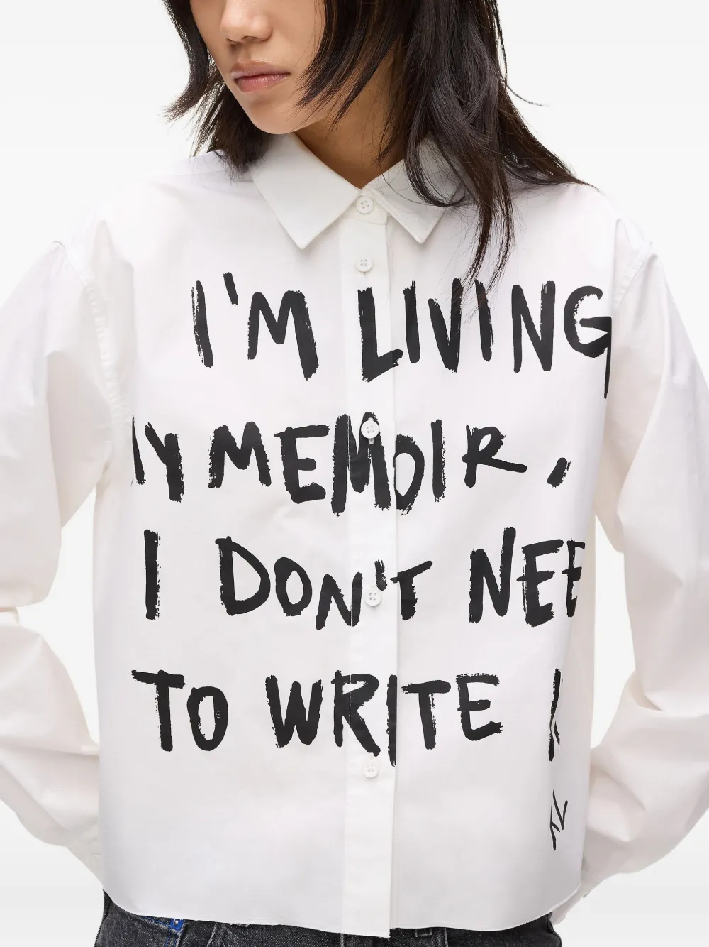 Karl Lagerfeld Jeans Karl blouse met tekst Wit