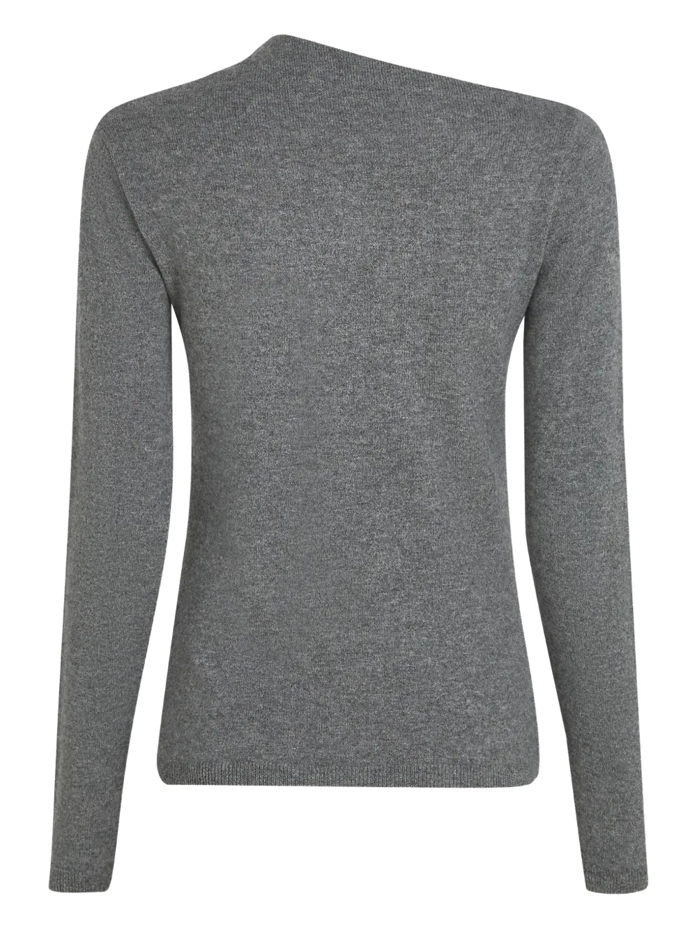 Karl Lagerfeld Asymmetric Logo Cashmere Sweater In Gray