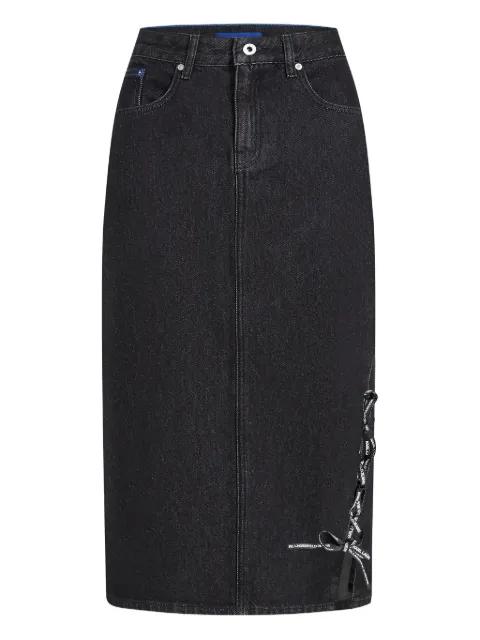 Karl Lagerfeld Jeans lace-up denim skirt